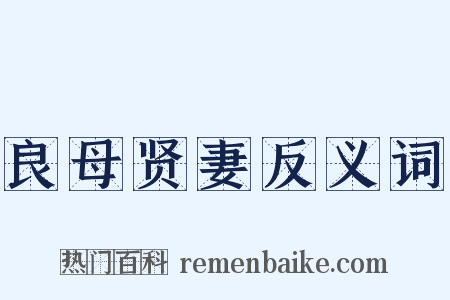 良母贤妻反义词是什么意思的图片